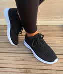 Lace up decor knit sneakers - Christina’s unique boutique LLC