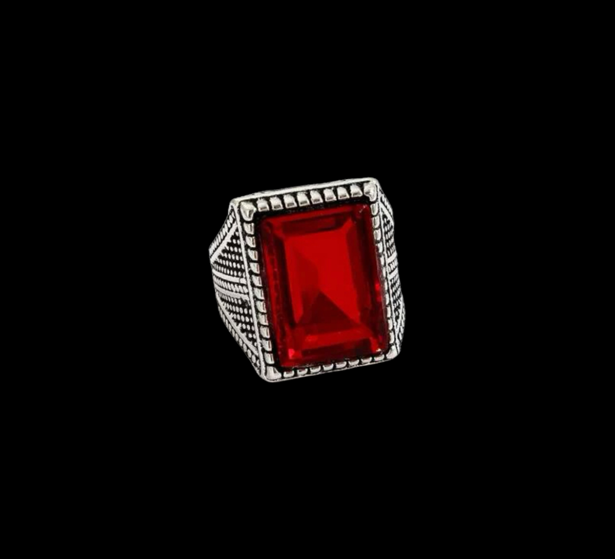 Red rhinestone decor ring. Size 9.