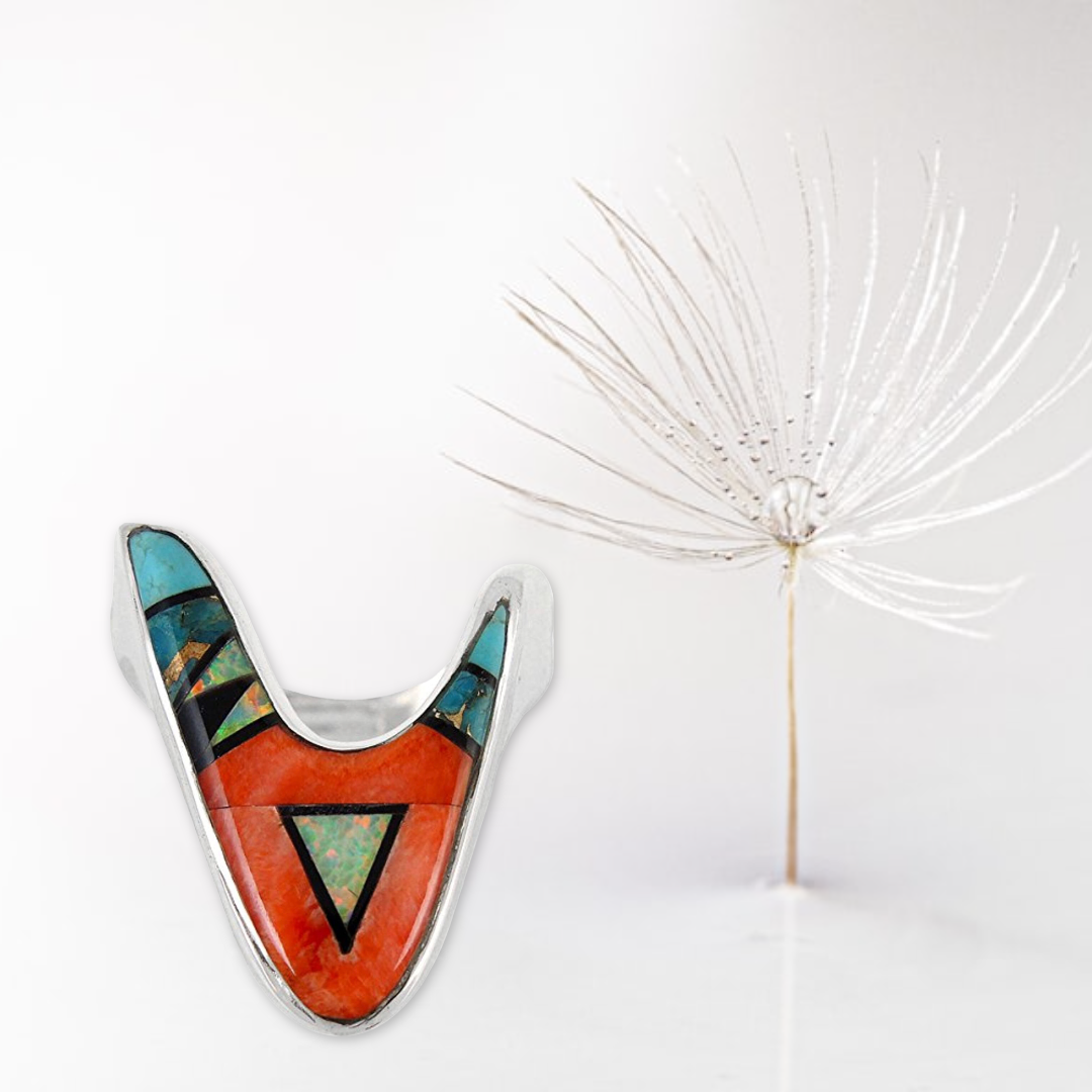 Sterling Silver 925 Ring with Genuine Turquoise & Gemstones