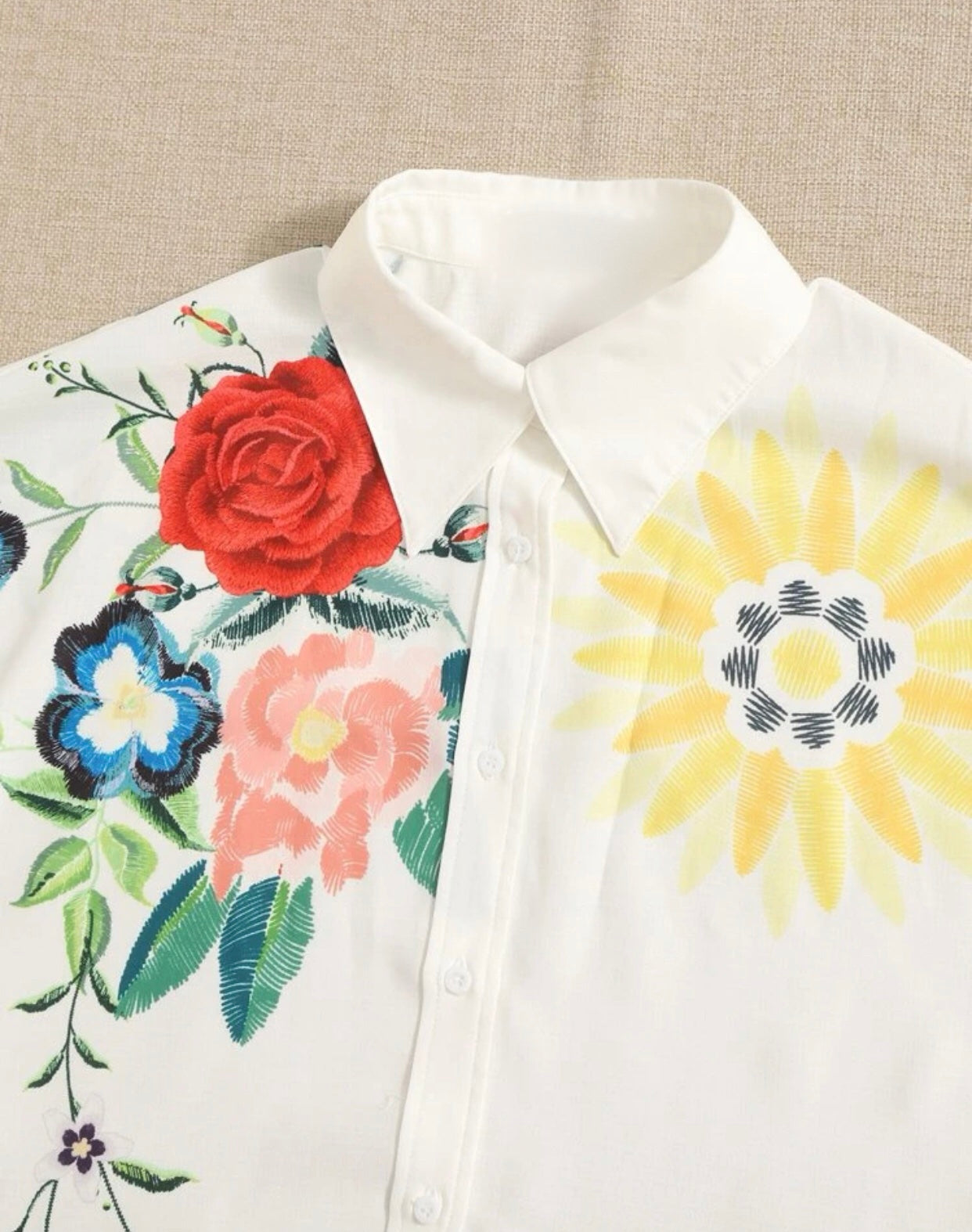 Floral print batwing sleeve blouse