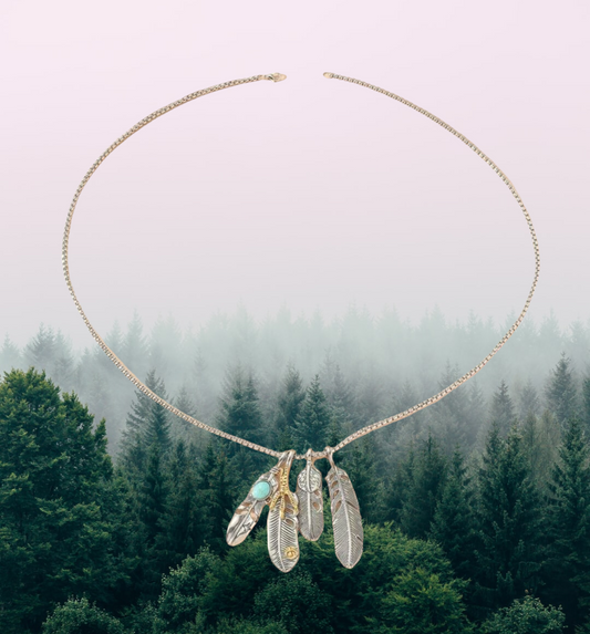 Feather pendant necklace