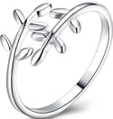 Stainless Steel Tree Leaf Style Statement Ring