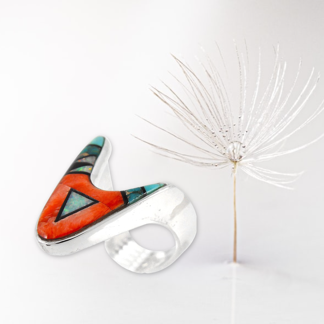 Sterling Silver 925 Ring with Genuine Turquoise & Gemstones