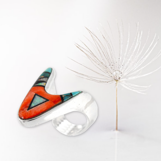 Sterling Silver 925 Ring with Genuine Turquoise & Gemstones