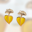 Yellow tear drop earrings