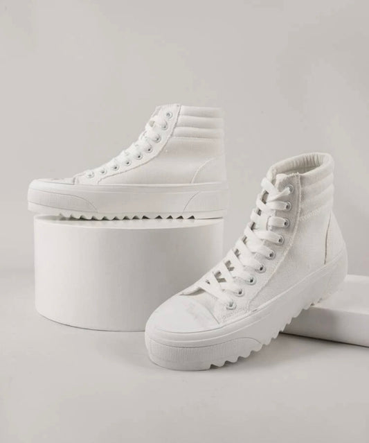 Lace up high top sneakers