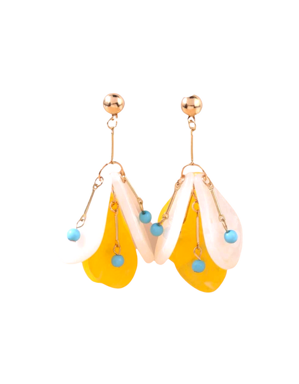 Flower design drop earrings