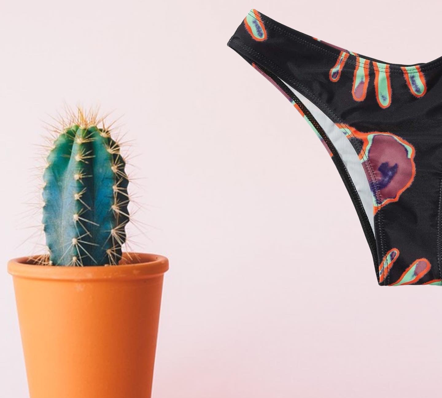 Street life hand print drawstring bikini swimsuit