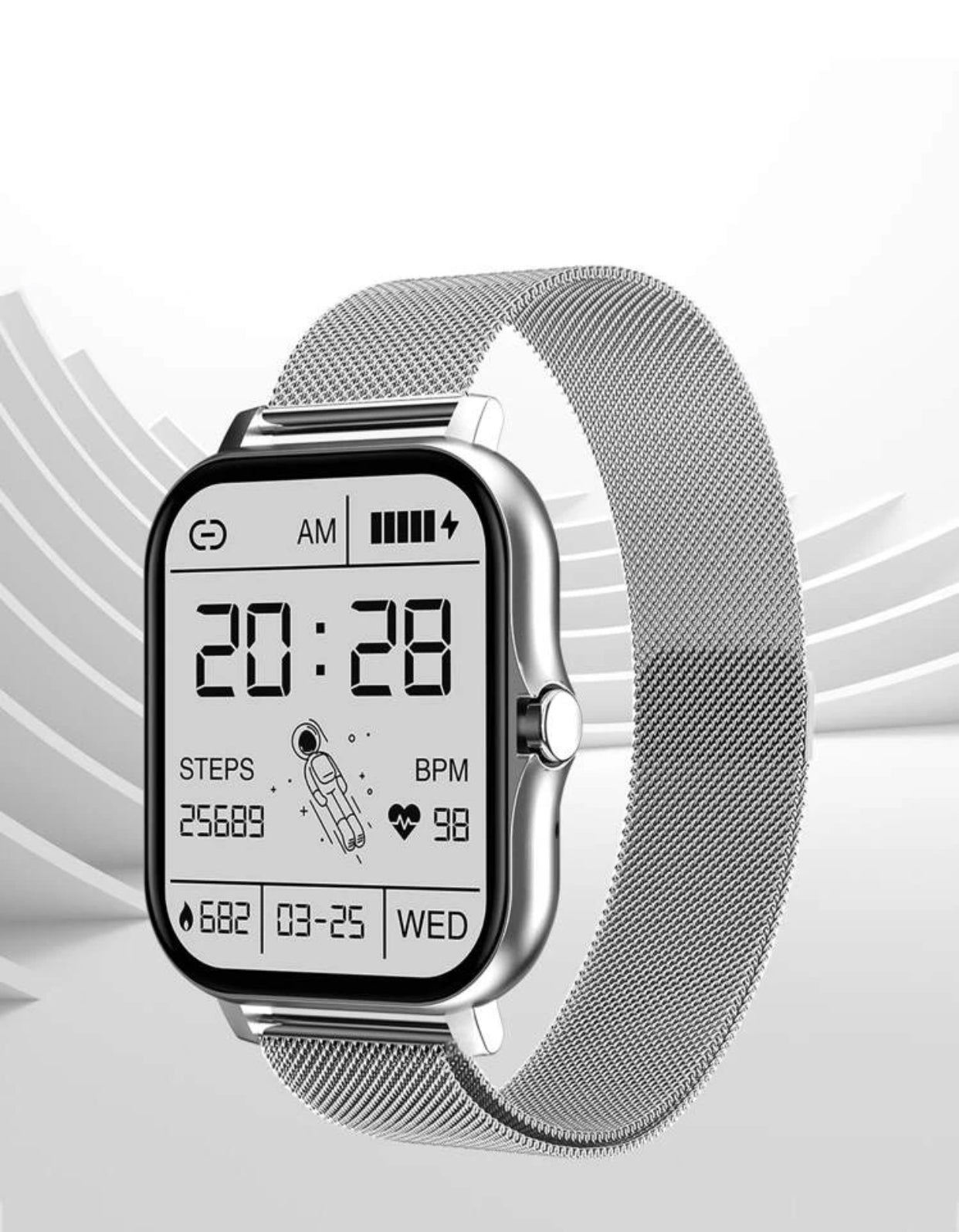 Men’s water resistant heart rate monitoring smart watch