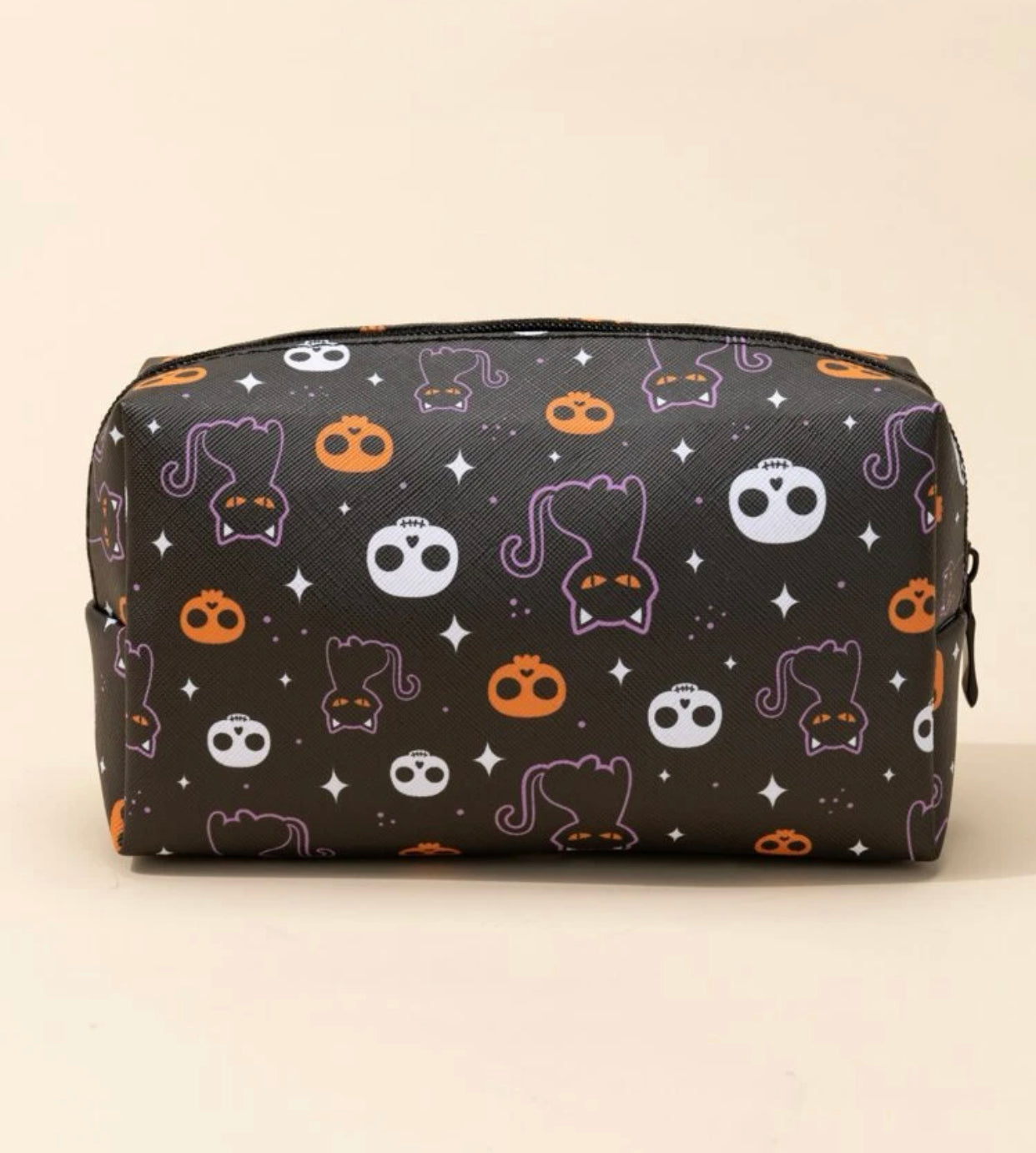 Halloween 1pc cat print square makeup bag