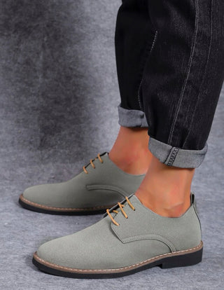 Grey men’s lace-up front Oxford shoes