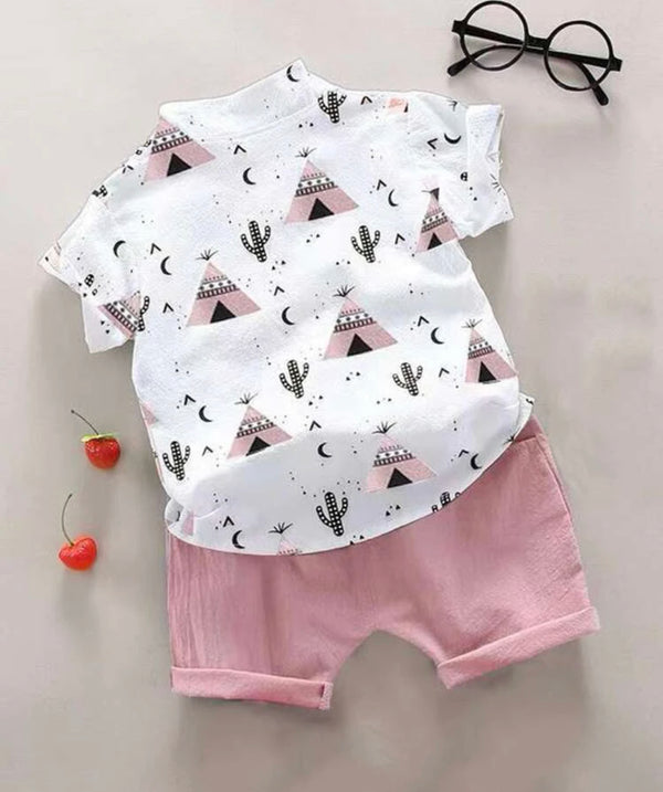 Toddler boys cactus print shirt & shorts set