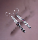 Beautiful European vintage inspired red garnet dangle earrings