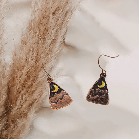 Moon decor dangle earrings