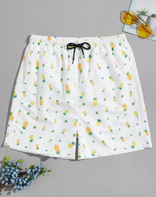 Men’s pineapple print swim trunks