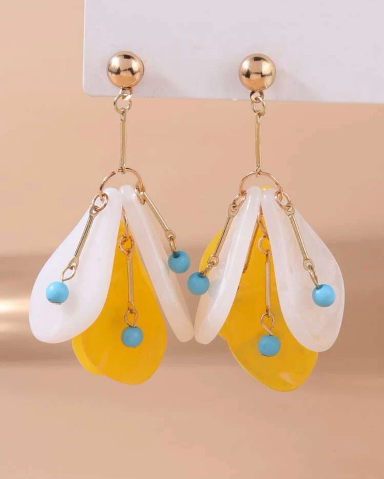 Flower design drop earrings