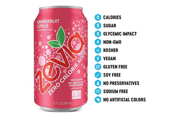 Zevia Zero Calorie Soda, Rainbow Variety Pack, 12 Ounce Cans (Pack of 24)