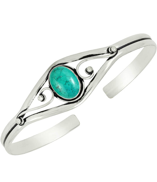 Natural Amethyst Moonstone Turquoise Lapis Cuff Bangle 10x14mm Oval Shape Gemstone 925 Silver Overlay Handmade Cuff Bangle Jewelry