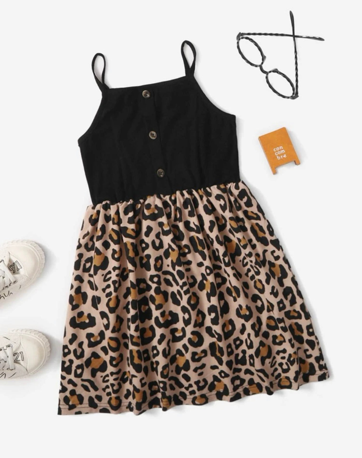 Toddler girls leopard print cami dress