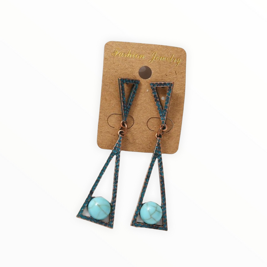 Vintage inspired geometric drop earrings