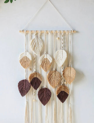Woven leaf decor wall hanging