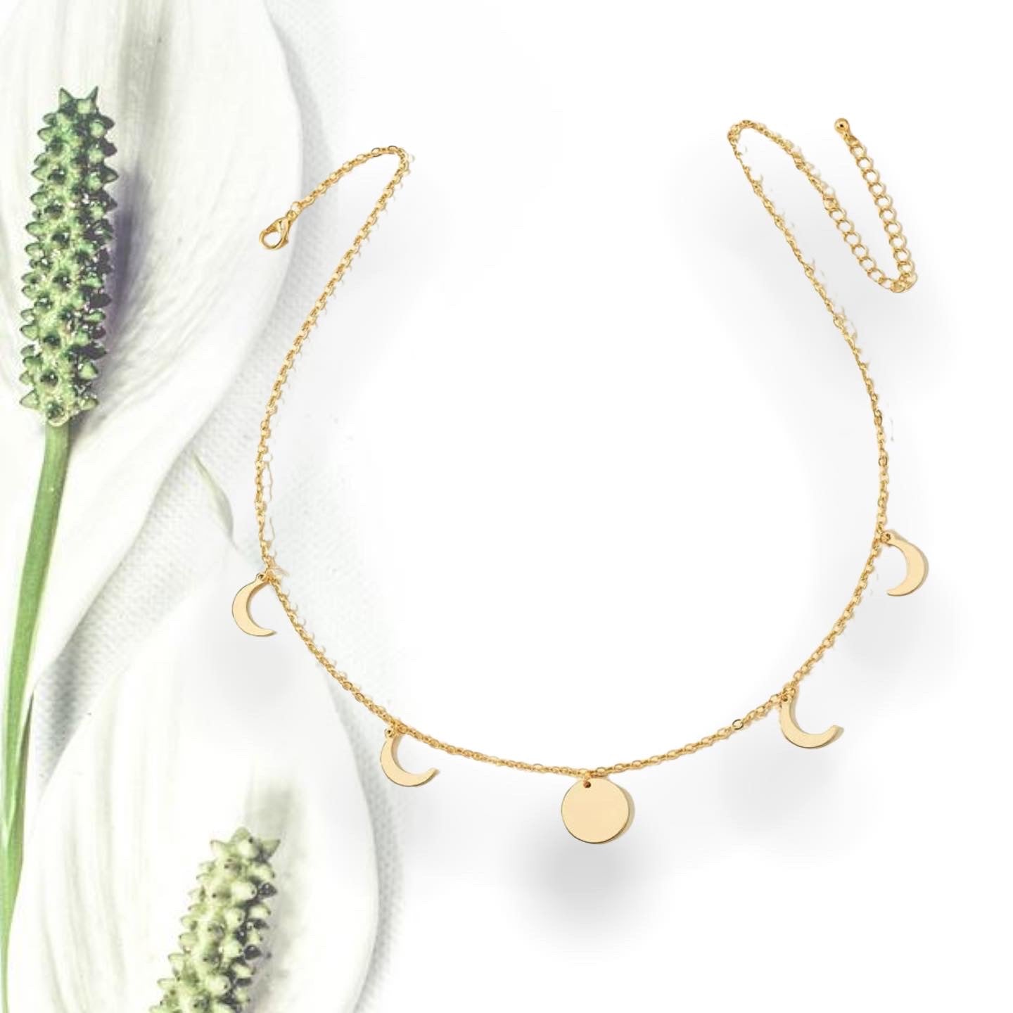 Crescent moon charm necklace
