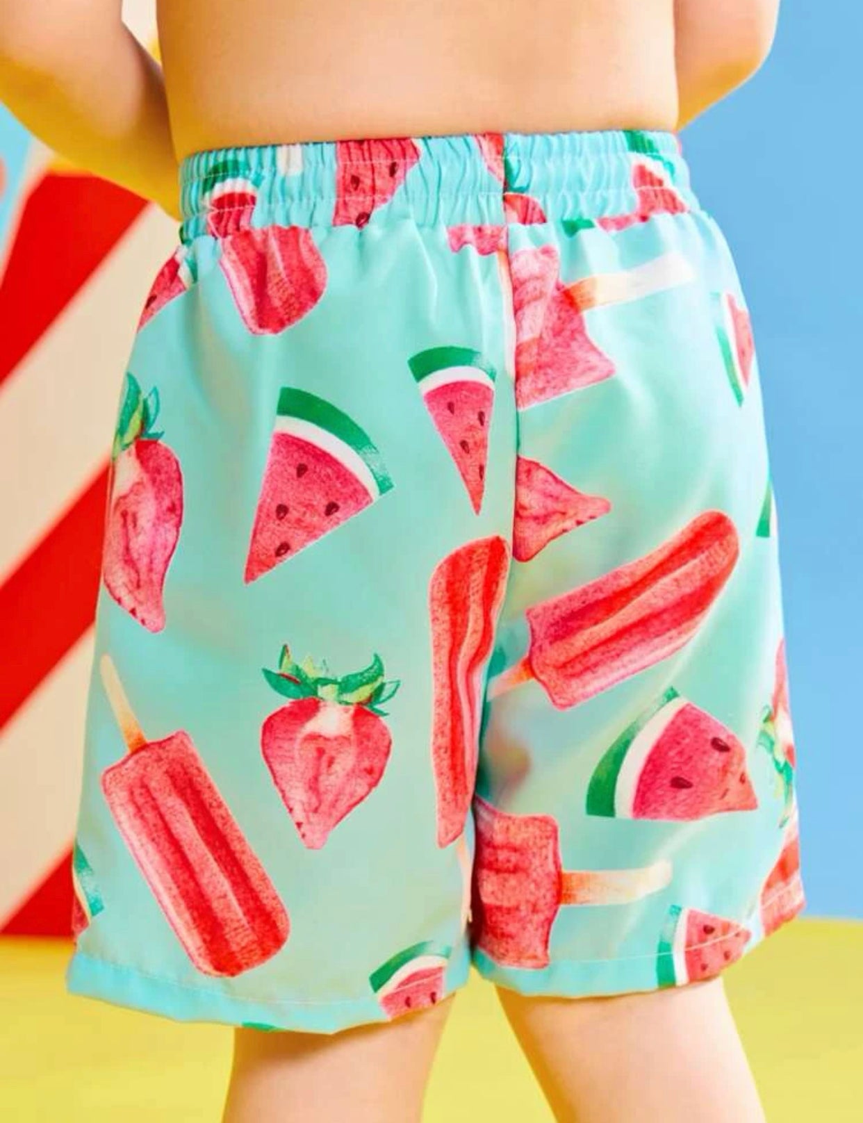 Toddler boys watermelon print swim shorts