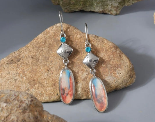 Volcanic rock inspired dangle earrings