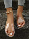 Clear strap slide sandals