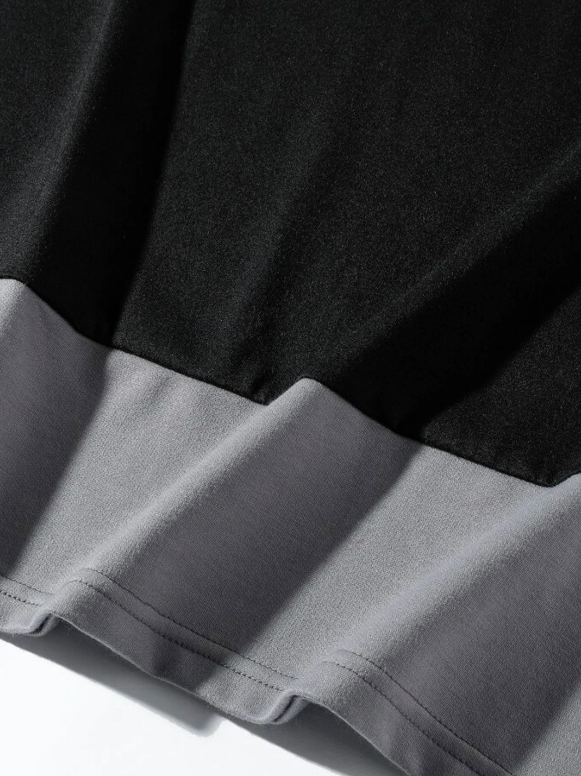 Extended sizes men color block patched pocket tee & drawstring waist short