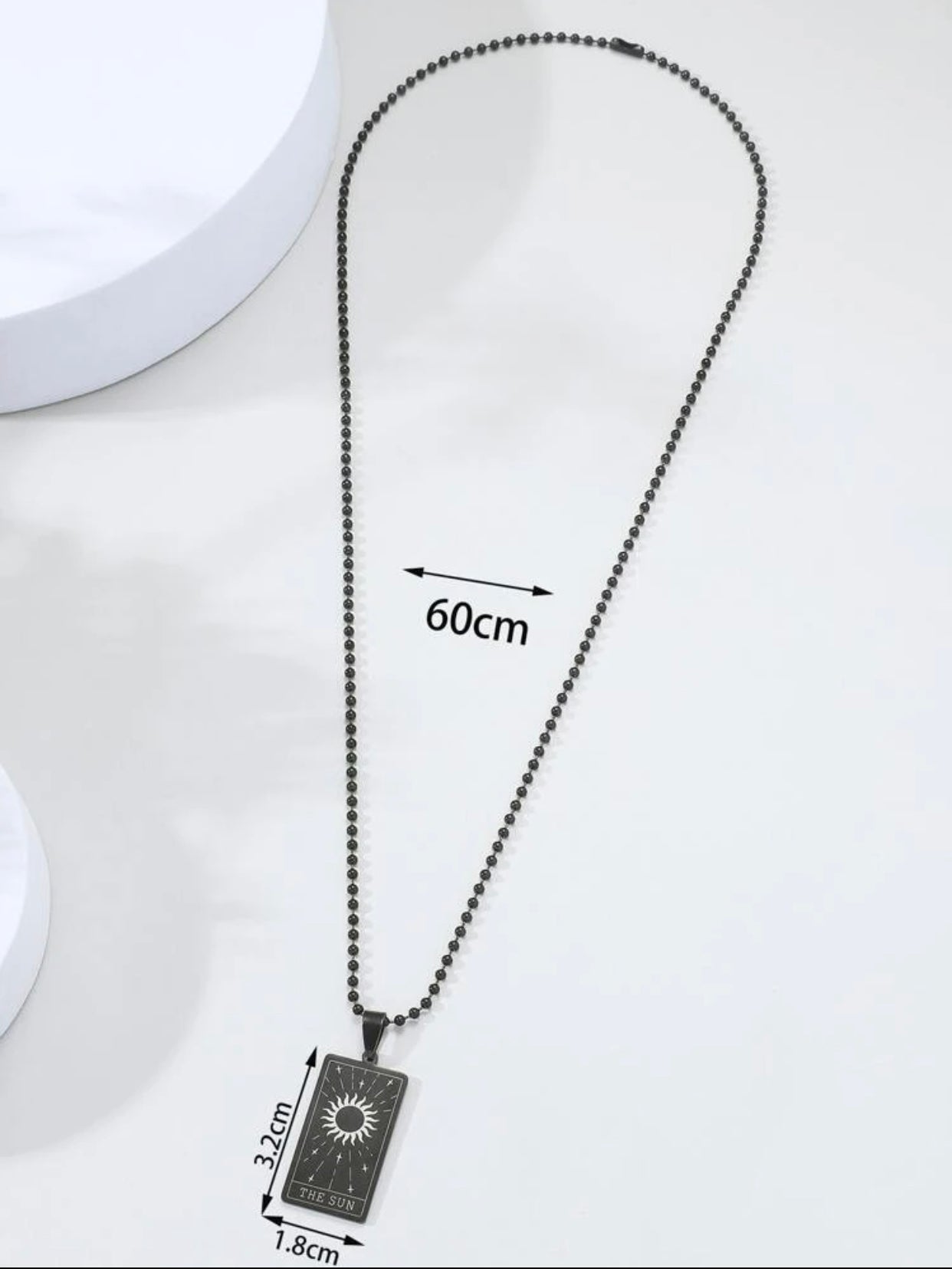 Men’s sun ring card pendant necklace