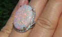 Large 925 Silver Fire Opal Gemstone Ring Wedding Engagement Women Jewelry Sz6-10
