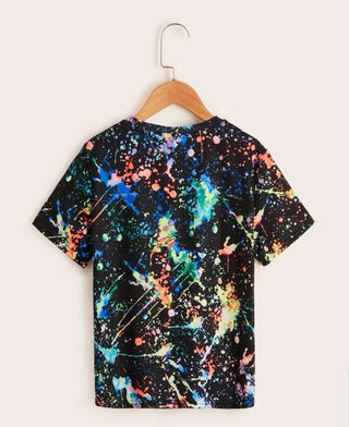 Boys Reflective Splash Ink Print Tee