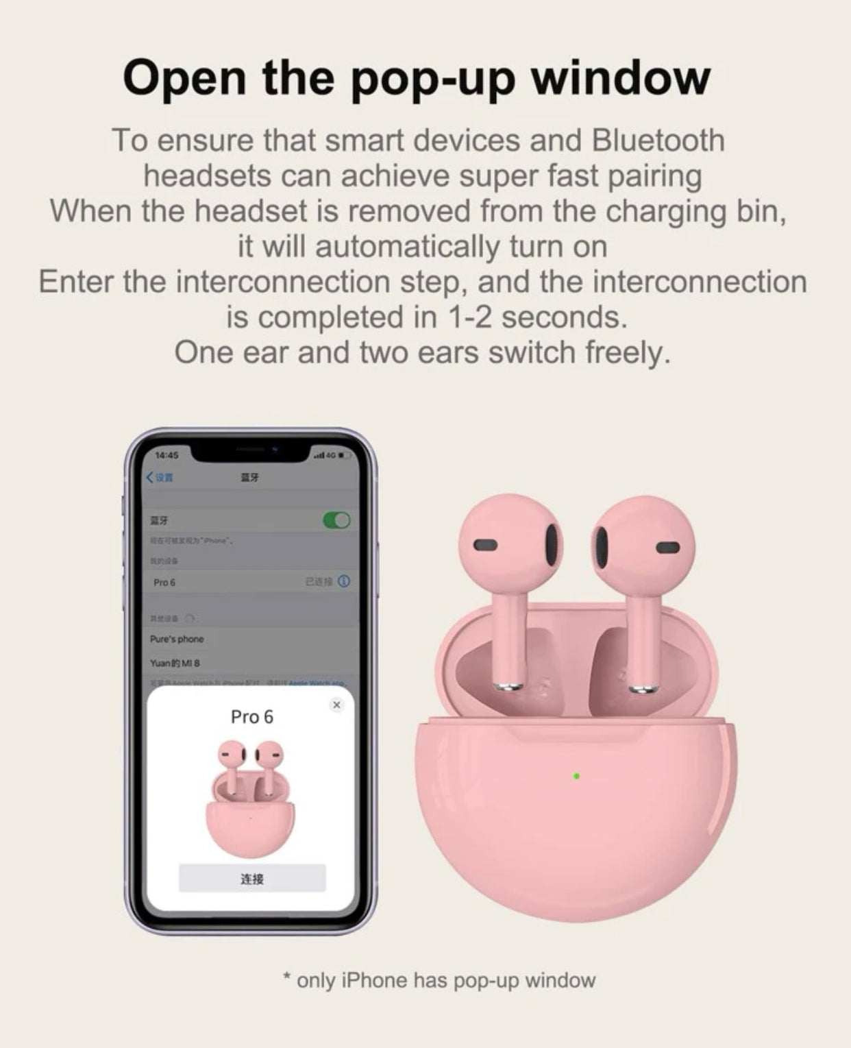 Wireless earphone compatible with Bluetooth