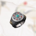 Silver Tai Chi Bagua mens ring. Adjustable in size.