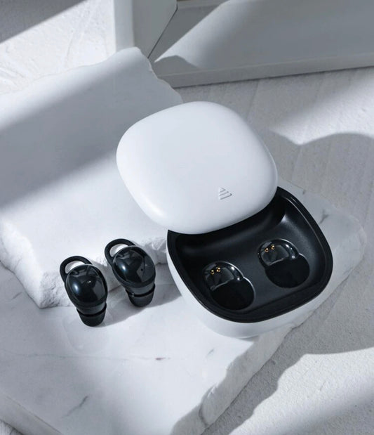 Minimalist wireless earbuds compatible with Bluetooth