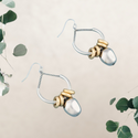 Simple design two tone drop earrings