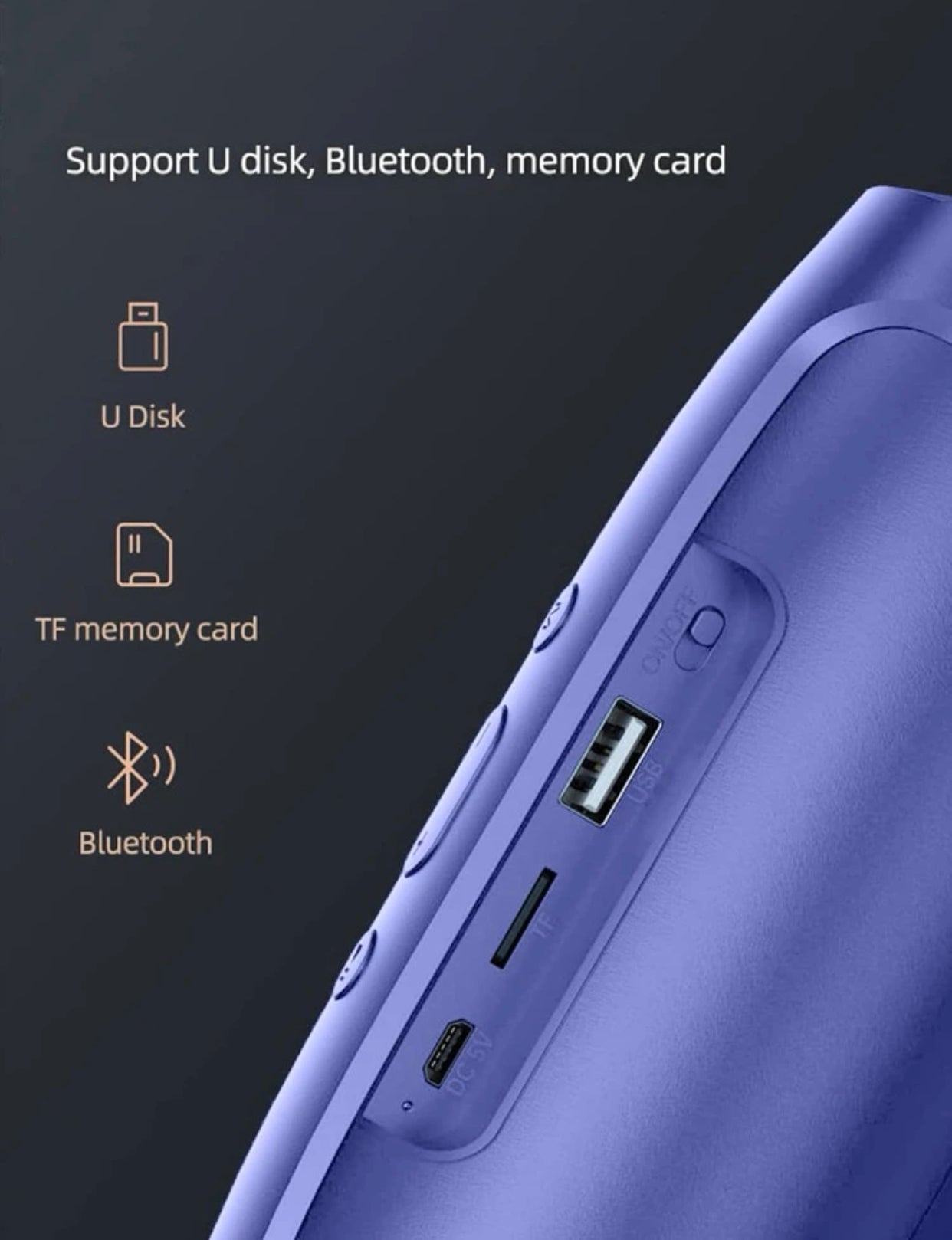 Portable wireless speaker compatible with Bluetooth