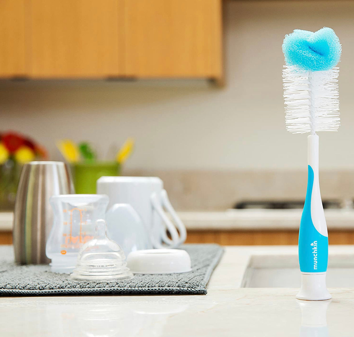 Munchkin Sponge Bottle Brush, Pack of 2, Blue