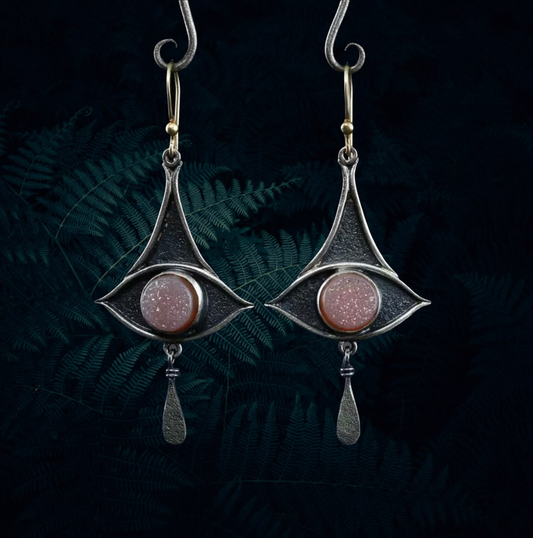 One-of-a-Kind- Fire Labradorite Earrings Bohemian Style Earrings