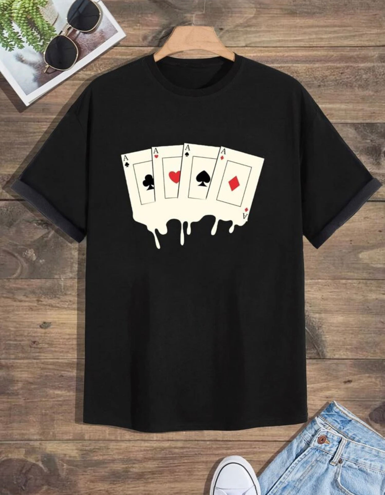 Men’s playing card print tee