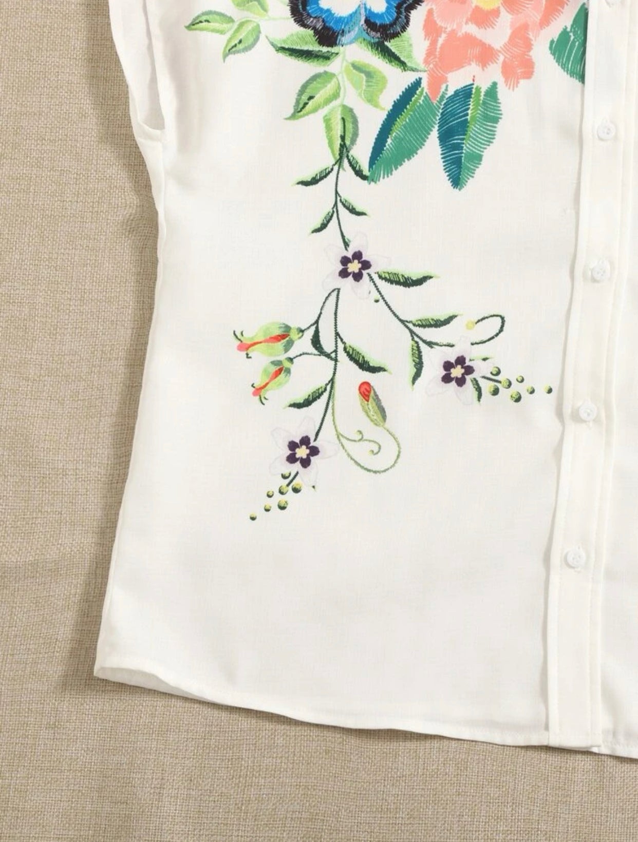 Floral print batwing sleeve blouse