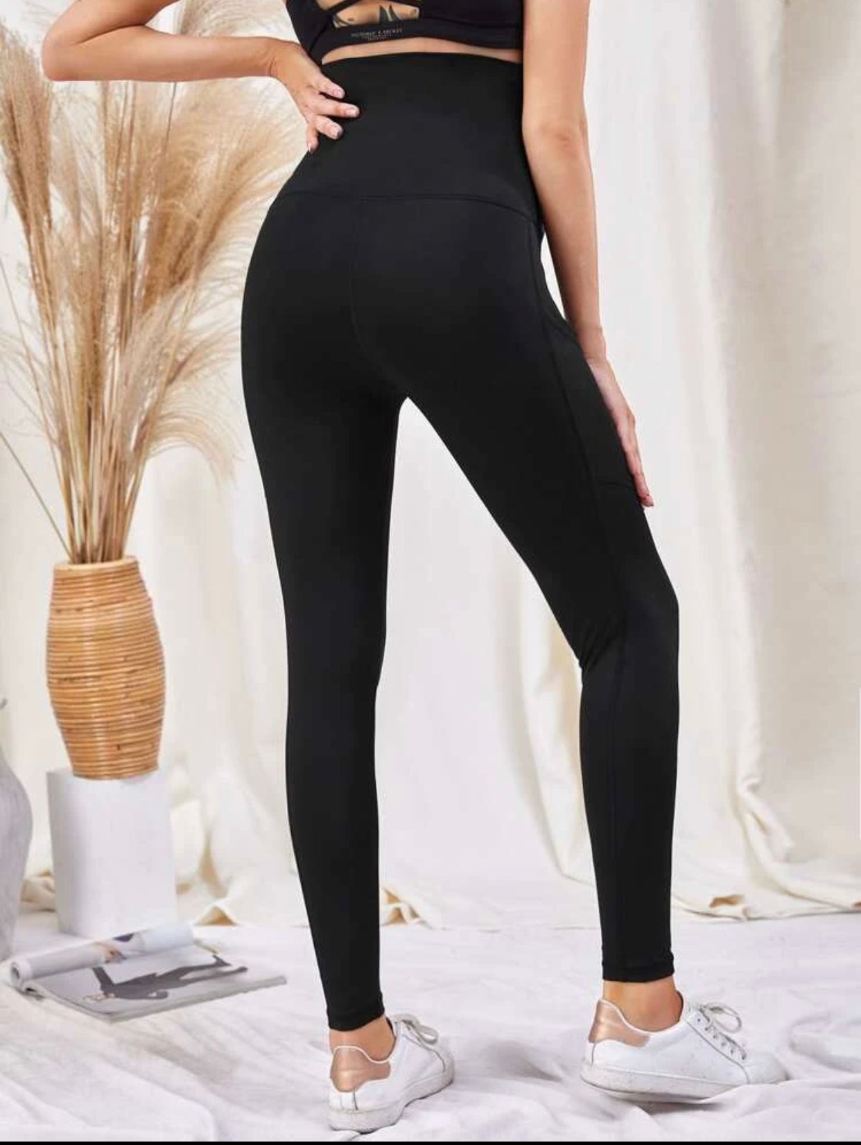 Maternity solid sports leggings with phone pocket - Christina’s unique boutique LLC