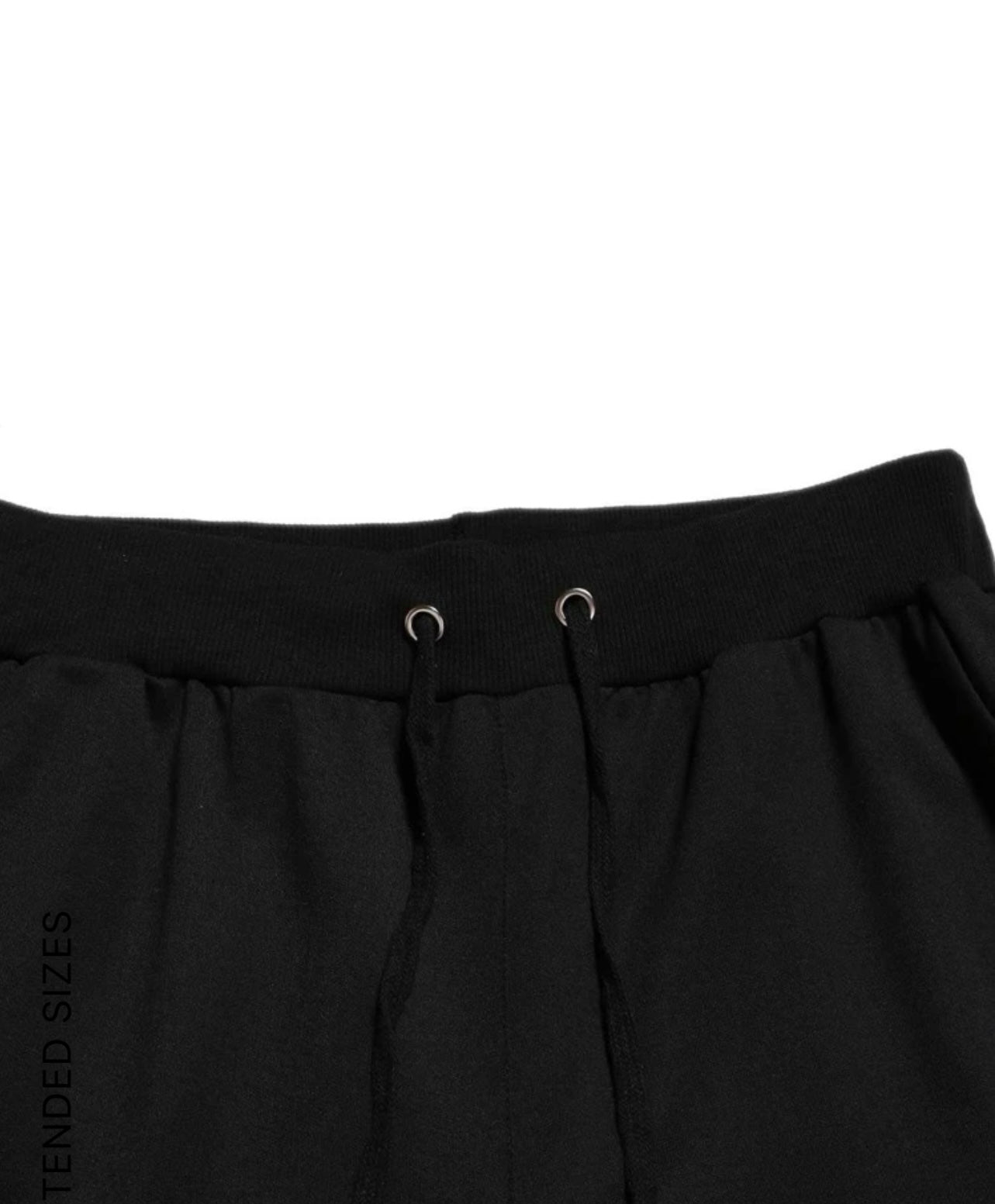 Extended sizes men 2pcs slant pockets drawstring waist sweatpants