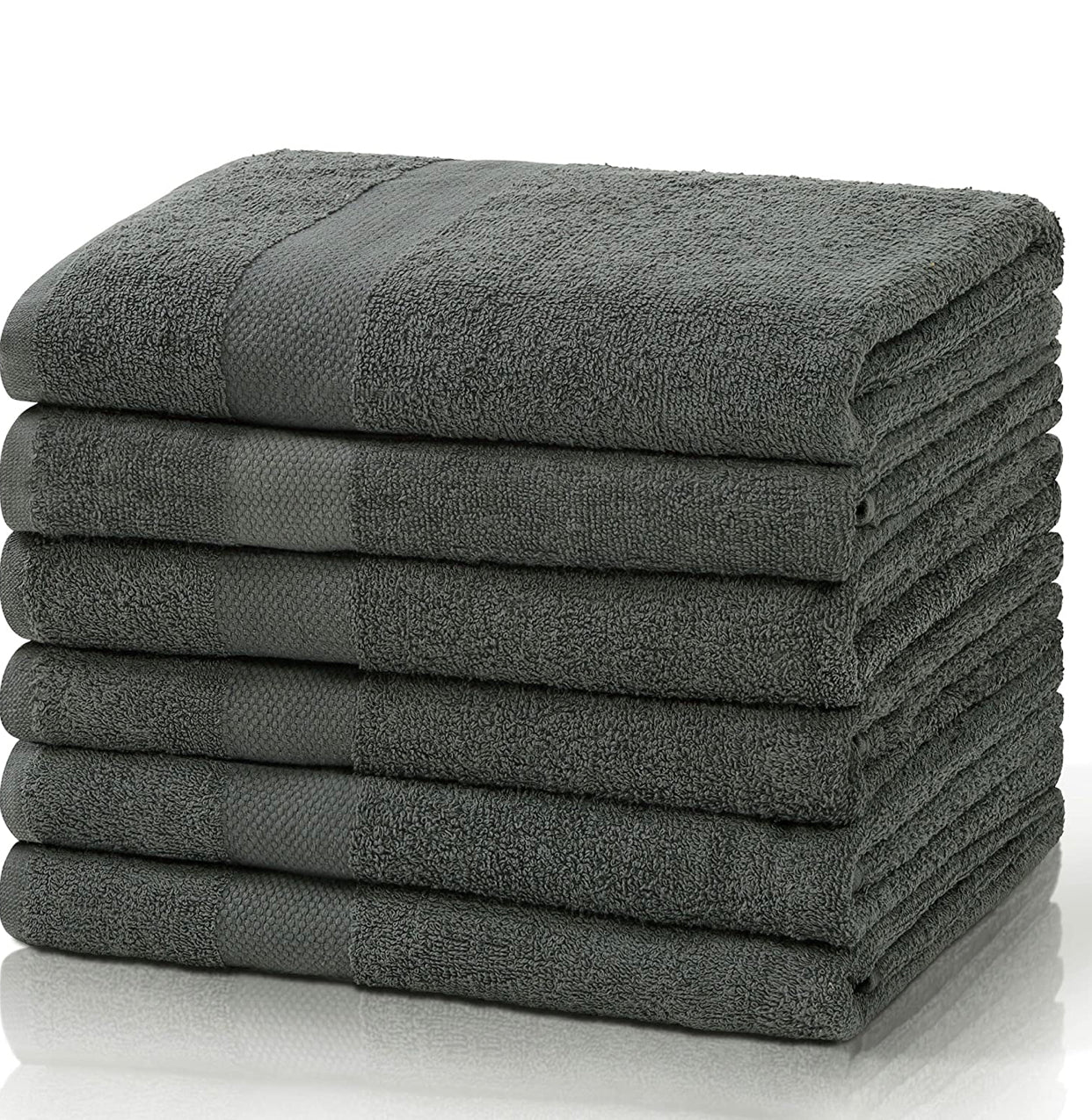 Simpli-Magic 79405 Bath Towels, 25”x50”, Gray, 6 Pack