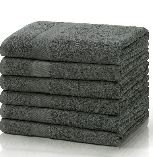 Simpli-Magic 79405 Bath Towels, 25”x50”, Gray, 6 Pack