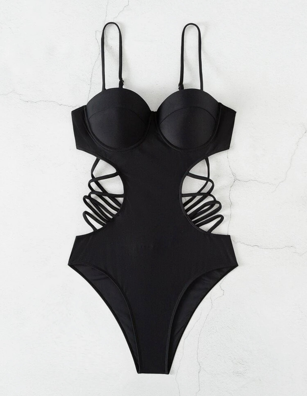 Criss cross push up one piece swimsuit