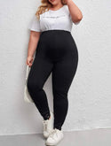 Maternity high waist contrast lace leggings