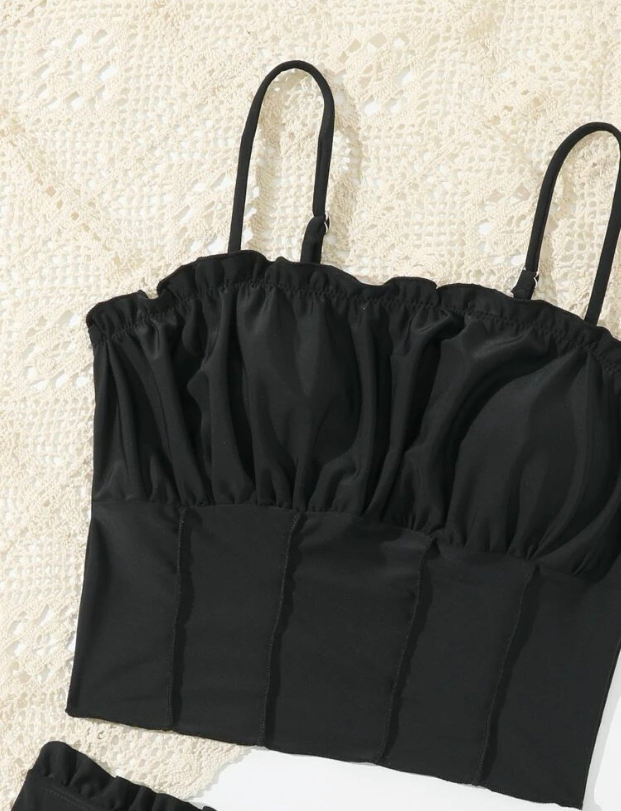 Teen girls frill trim bikini swimsuit