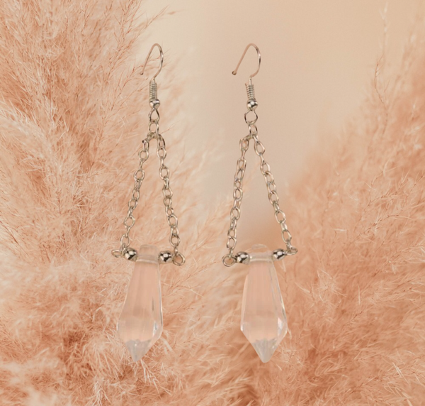 Clear geometric dangle earrings